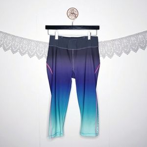 Sweaty Betty ombre blue reflective crop leggings M